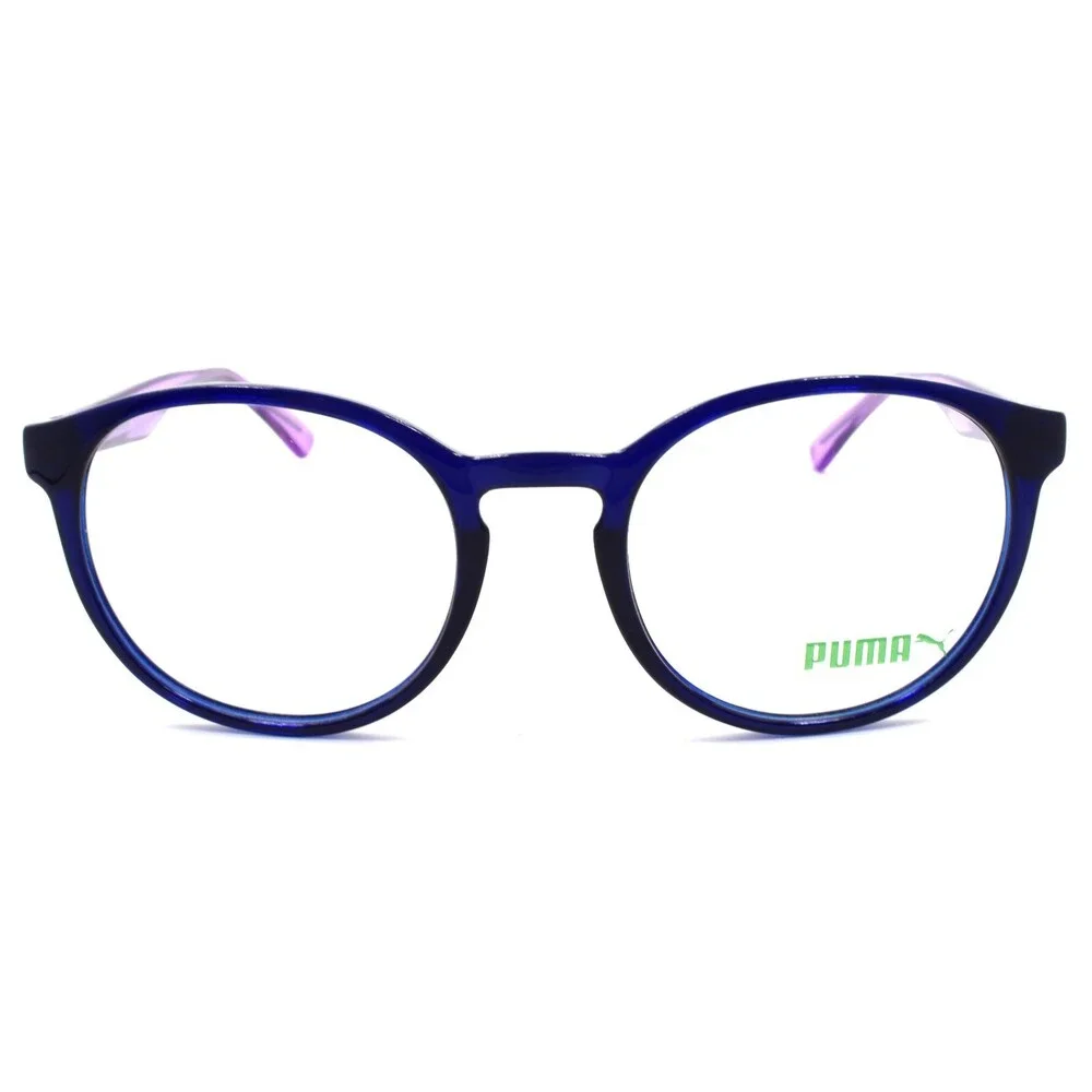 PUMA PE0035O 005 Eyeglasses Frames Round 50-20-145 Blue / Violet